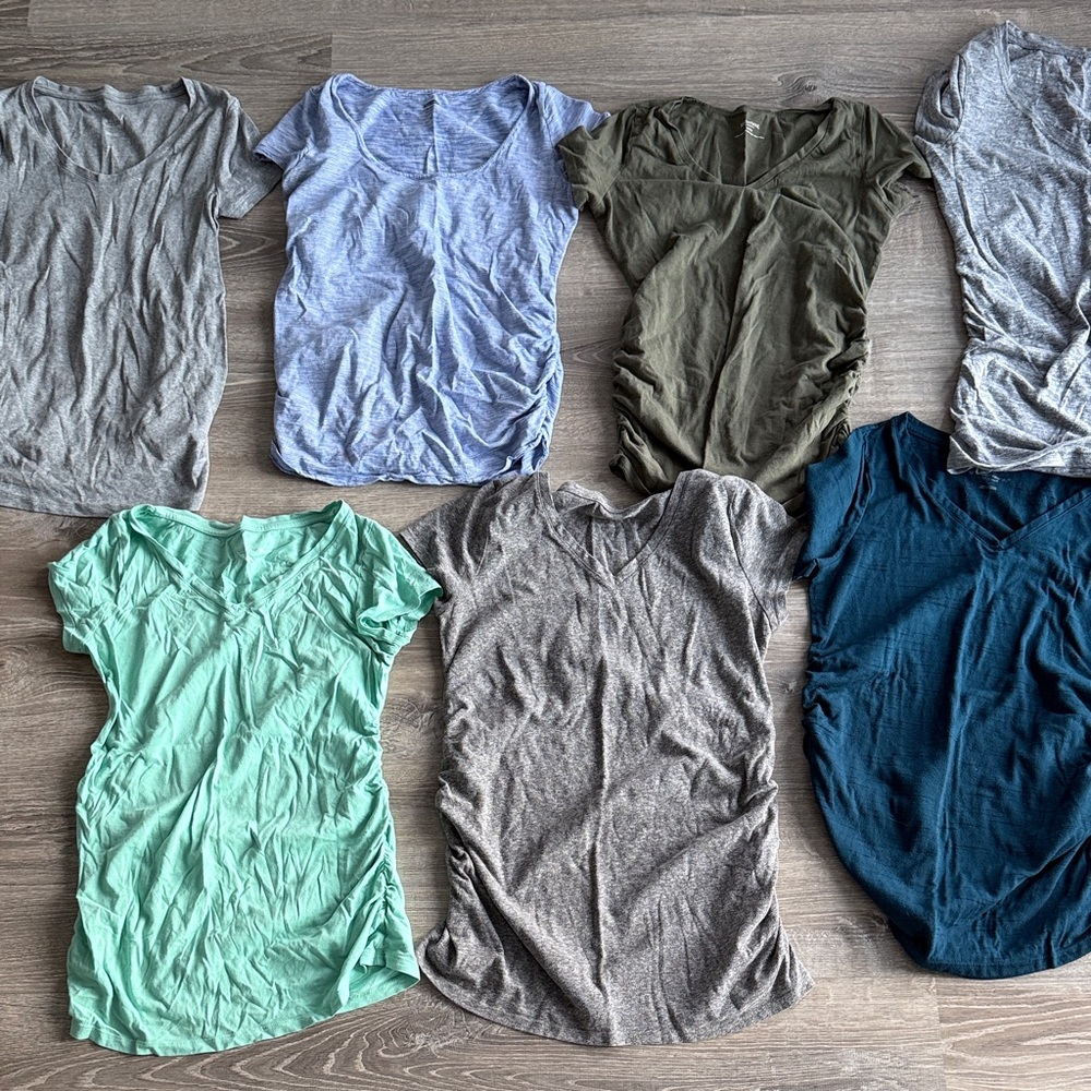 Isabel Maternity by Ingrid & Isabel Short Sleeve Tops - Gray, Blue, Green, Olive